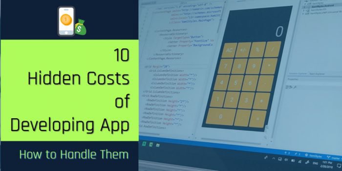 costs of developing app